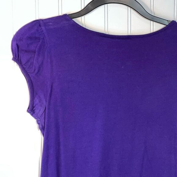 LSU Rhinestone Enhanced Tee Women’s Medium Purple And Gold Pleated Short Sleeve - Picture 8 of 10